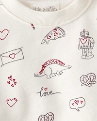 Toddler 2-Piece Organic Cotton Set in Little Loves Print
