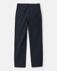 Boys Flat Front Fashion Pants - Navy
