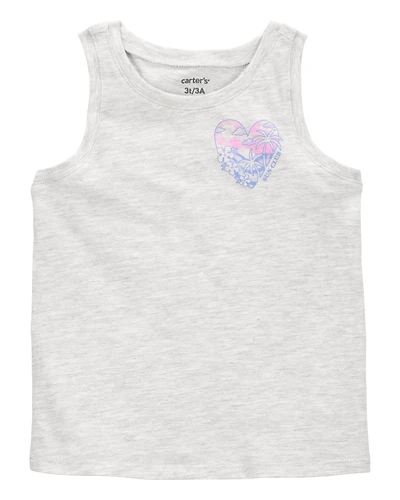 Toddler Heart "Sun Club" Muscle Tank - Heather Grey