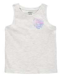 Toddler Heart "Sun Club" Muscle Tank - Heather Grey