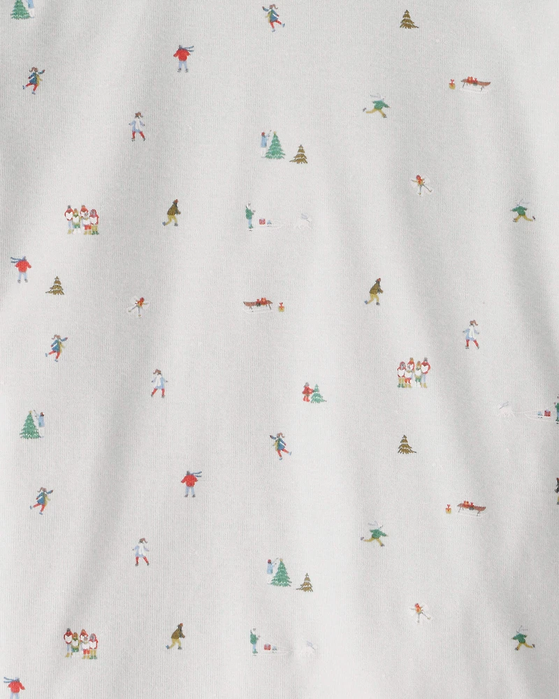 Kid Organic Cotton Pajamas in Frosted Trail Print