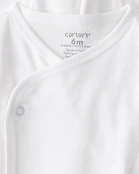 Baby 4-Pack Side-Snap Tees - White