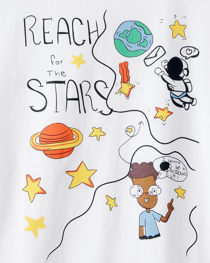 Kid Boys & Girls Clubs 'Reach for the Stars' Short-Sleeve Tee