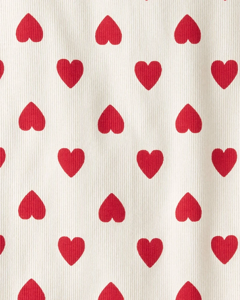 Kid Organic Cotton Pajamas in Forever Hearts Print