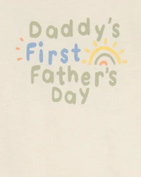 Baby 1st Father's Day Short-Sleeve Bodysuit - Ivory