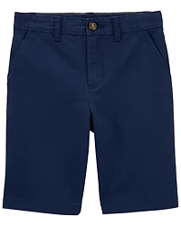 Kid Blue Flat-Front Shorts