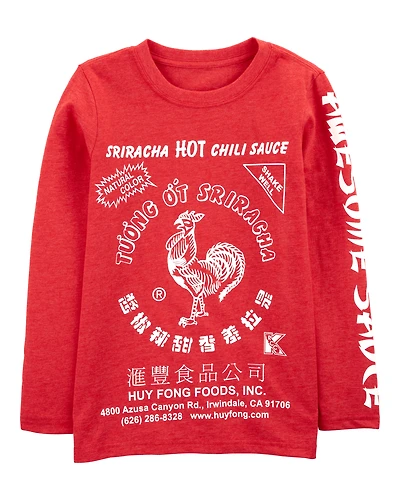 Kid Sriracha Long-Sleeve Graphic Tee - Red