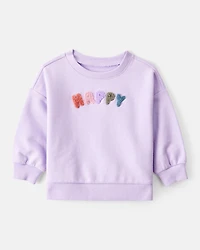Baby Girl 2-Piece Purple Pullover Sweatshirt & Cotton Cargo Joggers Set - Purple