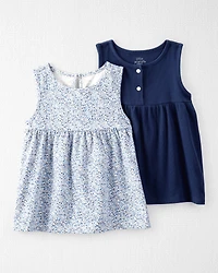 Kid 2-Pack Organic Cotton Knit Tanks