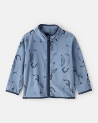 Toddler Boy Penguin Microfleece Zip-Up Jacket - Blue