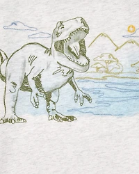 Baby Short-Sleeve Dinosaur Tee - Grey