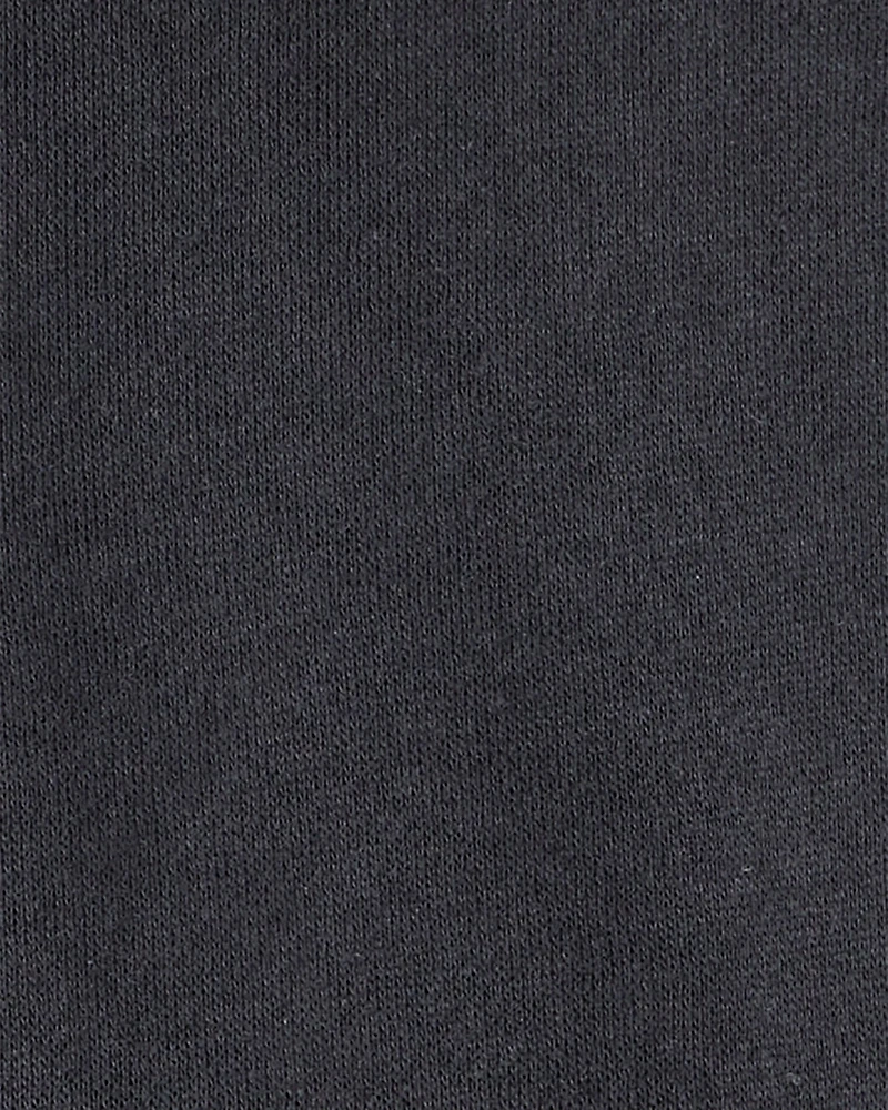 Baby Boy Solid Fleece Quarter Zip Sweatshirt - Black