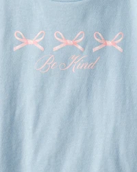 Girls Bow Short-Sleeve Graphic Tee - Blue