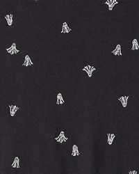 Girls Halloween Ghost Long-Sleeve Dress - Black
