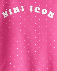 Toddler Girl Mini Icon French Terry Pullover & Pant Set - Pink