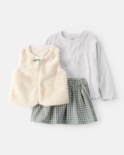 Toddler Girl 3-Piece Long-Sleeve Vest Set