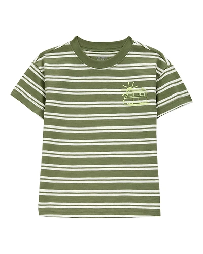Toddler Sun Striped Cotton Short-Sleeve Tee - Green
