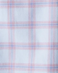 Girls Plaid Long-Sleeve Button-Down - Blue