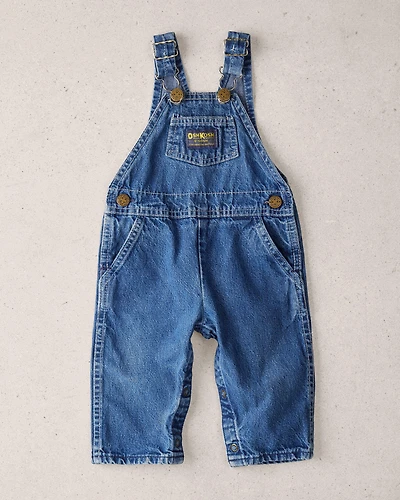 Baby 9M Vintage Dark Wash Denim Overalls from the OshKosh Archive Release