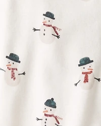 Baby Organic Cotton Sleep & Play Pajamas in Snowman Print