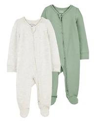 Baby 2-Pack Zip-Up PurelySoft Sleep & Play Pajamas
