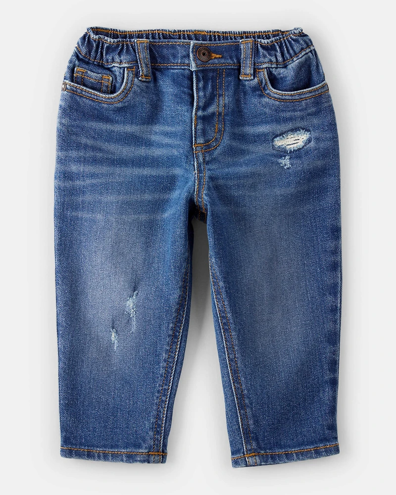 Baby Boy Distressed Denim Jeans - Blue