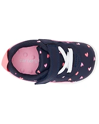Every Step® First Walker Heart Athletic Sneakers - Navy