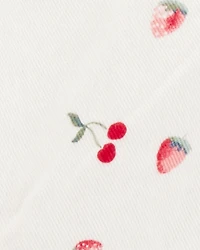 Toddler Girl Cherry-Print Jumper Dress - White