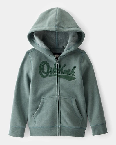 Toddler Boy OshKosh Fleece  Logo Zip Jacket - Green