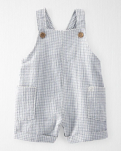 Baby Organic Cotton Checkered-Print Shortalls