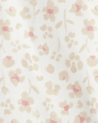 Toddler Girl Floral Velour Dress Set - Tan