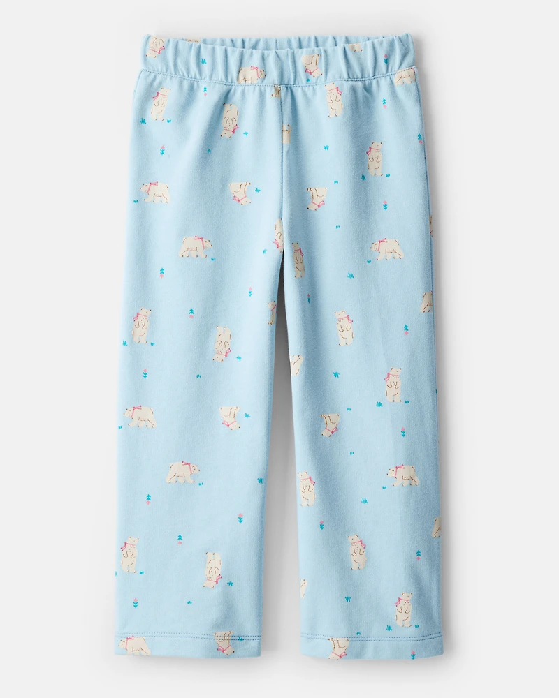 Toddler Girl Polar Bear French Terry Pullover & Pant Set - Blue