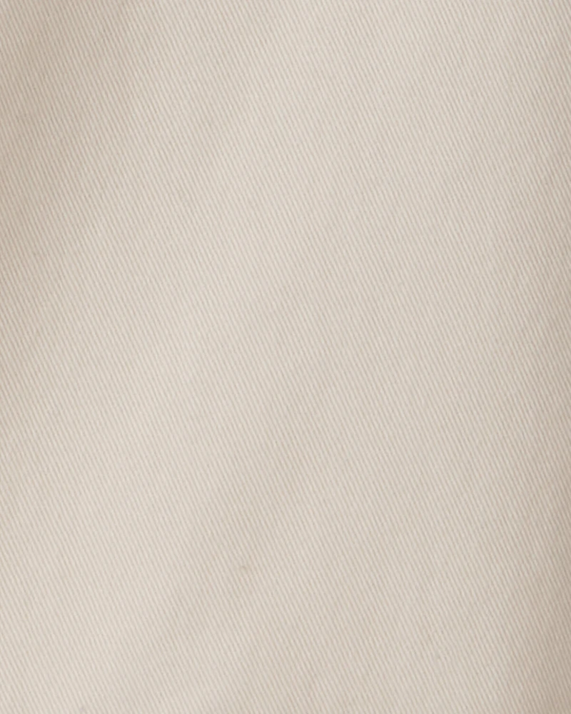 Girls Cotton Wide-Leg Pants - Cream
