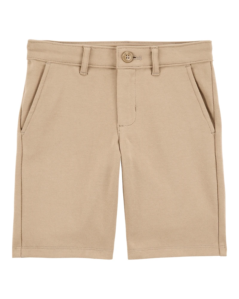 Kid Ponte Knit Uniform Pants - Khaki