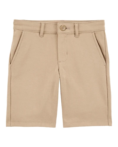 Kid Ponte Knit Uniform Pants - Khaki