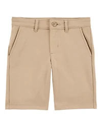 Kid Ponte Knit Uniform Pants - Khaki