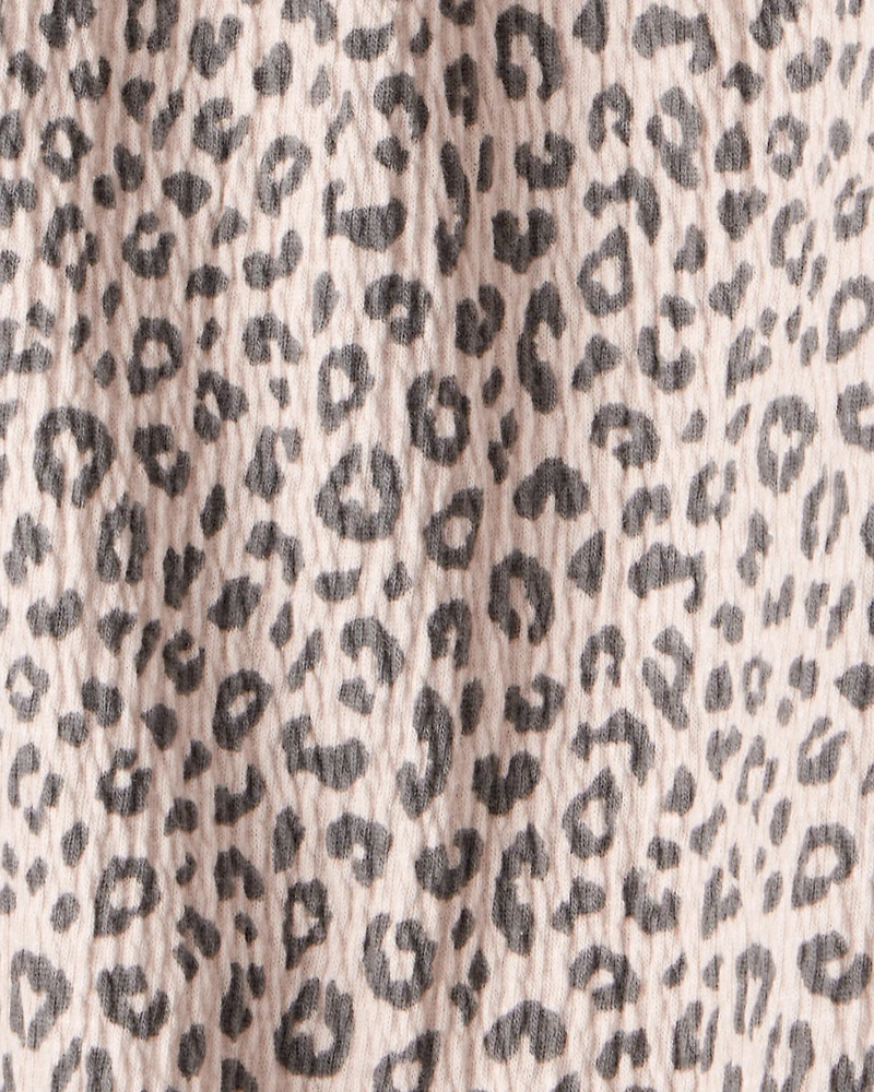 Baby Girl 2-Piece Leopard Print Long-Sleeve Dress Set - Grey/Brown