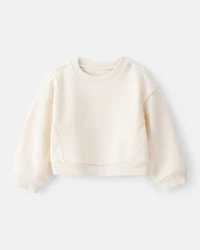 Baby Girl 2-Piece DayDream Fleece Pullover Sweatshirt & Joggers Set - White/Brown