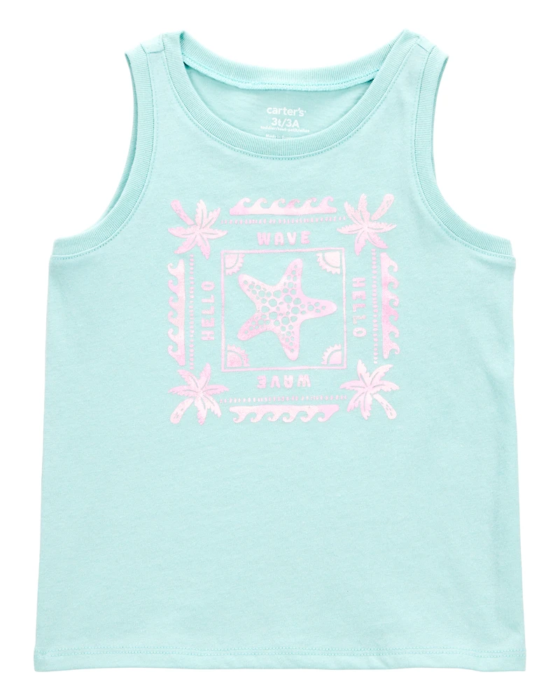 Toddler Starfish Muscle Tank - Turquoise