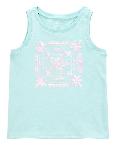 Toddler Starfish Muscle Tank - Turquoise