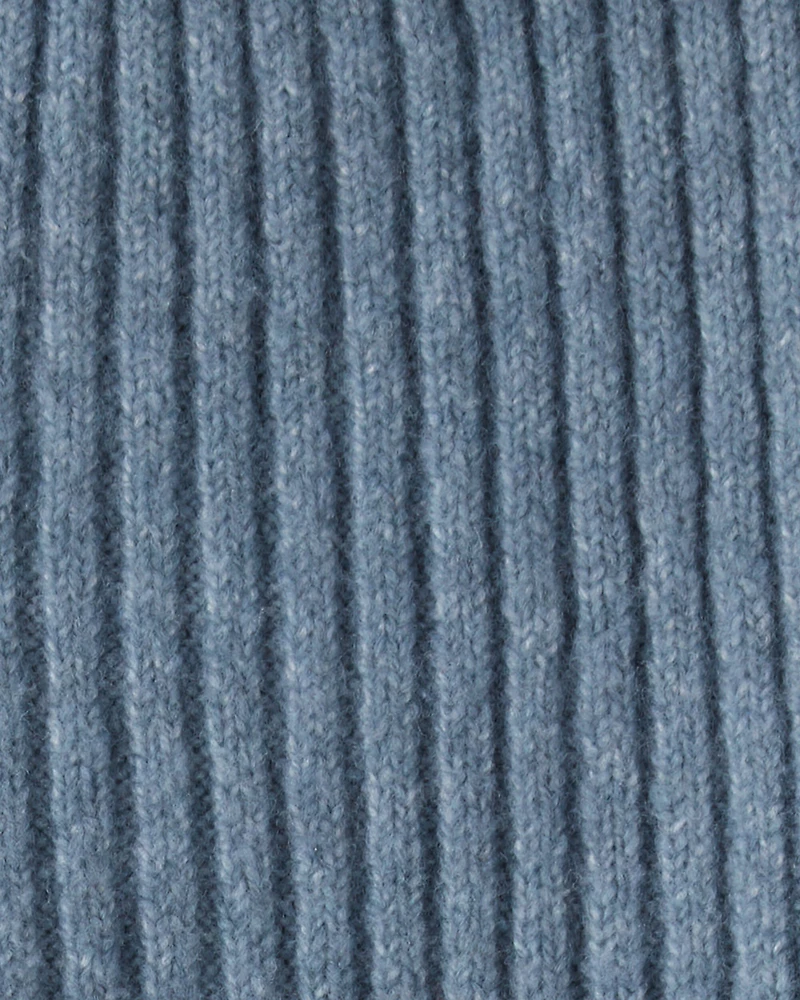 Baby Girl Ribbed Sweater Knit Pants - Blue