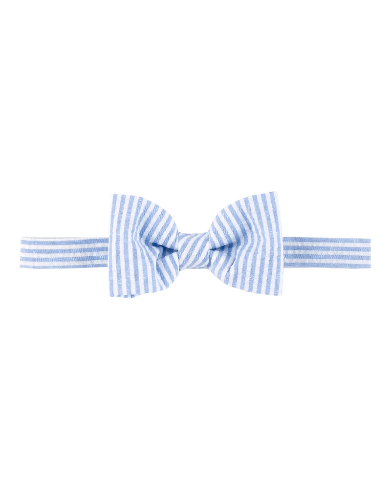 Seersucker Bow Tie - Blue