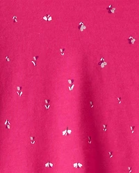 Girls Floral Pocket Tee - Pink