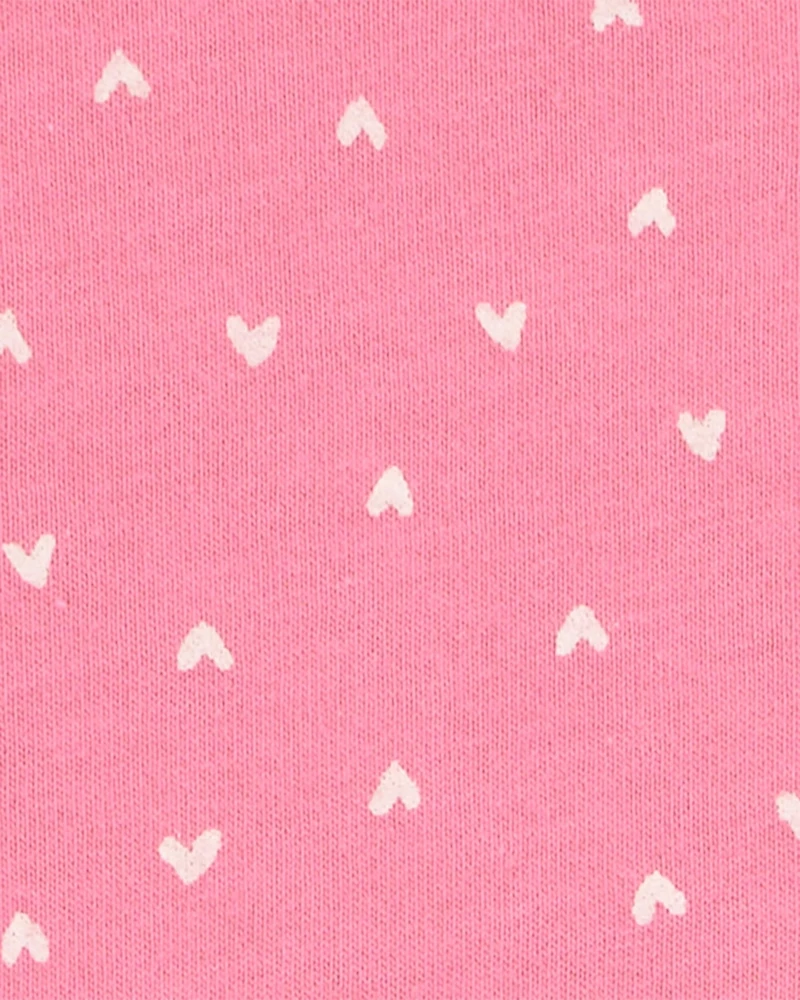 Hearts Peplum Short-Sleeve Tee - Pink