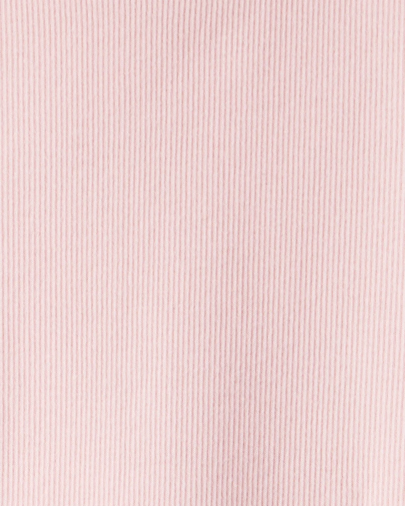 Kid Mock Neck Ribbed Tee - Pink