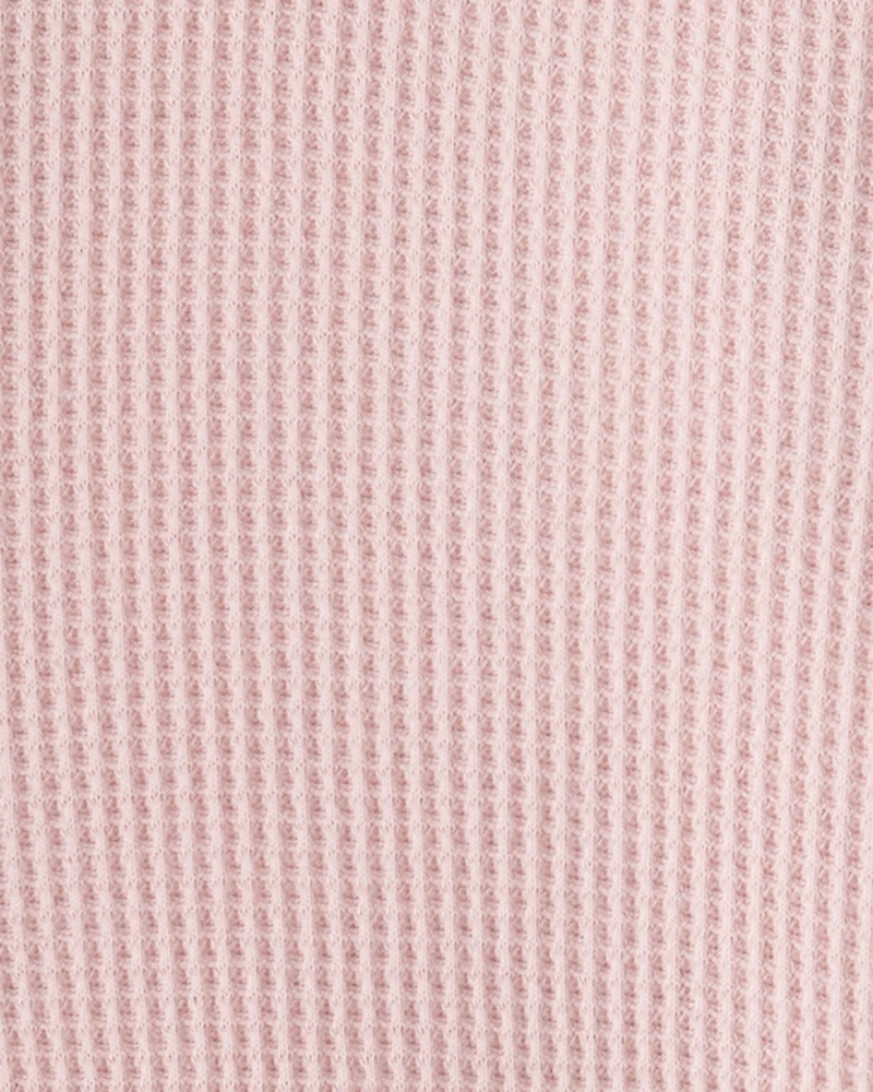Girls Waffle Knit Hooded Jacket Made with Organic Cotton