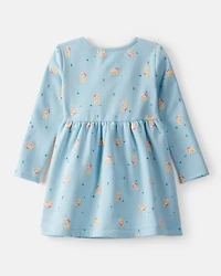 Toddler Girl DayDream Fleece Polar Bear Knit Dress - Blue