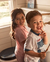 Toddler 2-Piece Camp Snooze Loose Fit Pajamas - Navy/White