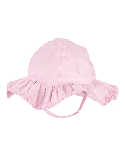 Baby Girl Floral Sun Hat - Pink