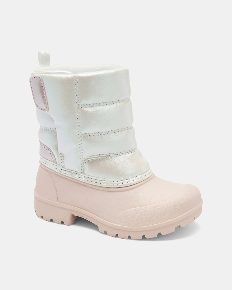 Girls Snow Boots - Pink/White